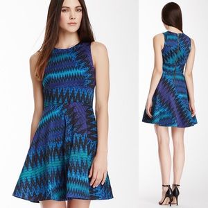 French Connection Zig Zag print fit & Flare